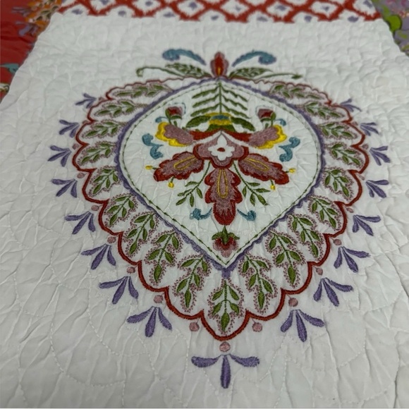 Nostalgia Home Fashion patchwork Queen size Quilt orange cotton spring summer - Picture 3 of 4